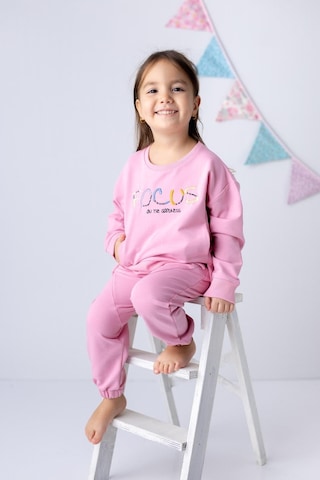 Zeyland Kız Çocuk Focus Nakışlı Gizli Cep Detaylı Eşofman Takımı-pembe Pembe