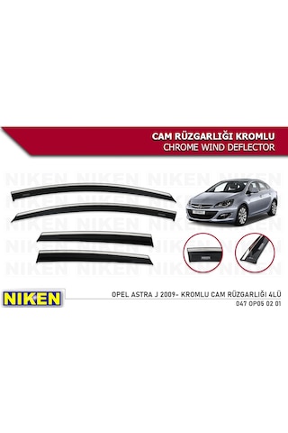 Opel Astra J 2009 Sonrası Kromlu Cam Rüzgarlığı Niken 4Lü Set