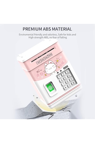 Parmak İzi Simüle Edilmiş Şifreli Mını Atm Elektronik Kumbarası, Nakit Para Huni, Otomatik Kaydırma Kağıdı, Çocuklar İçin Kasa