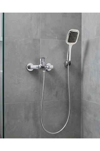 Siyah Duş Seti El Duşu Başlığı Spiral Hortum Dayanıklı Banyo Duş Aksesuarı Renkli