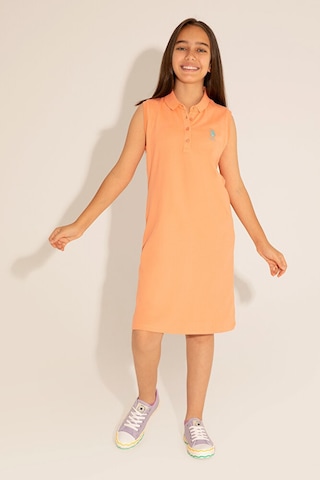 U.S. Polo Assn. Kız Çocuk Polo Yaka Kolsuz Örme Elbise 50289282-vr047 Çok Renkli