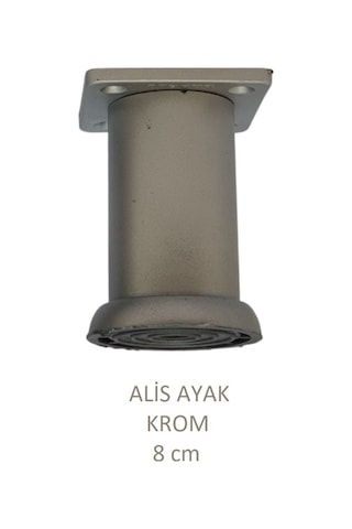 Alis Ayak, Baza Koltuk Dolap Ayağı, Plastik, Krom, 8 Cm, Vidalarıyla Mat Krom