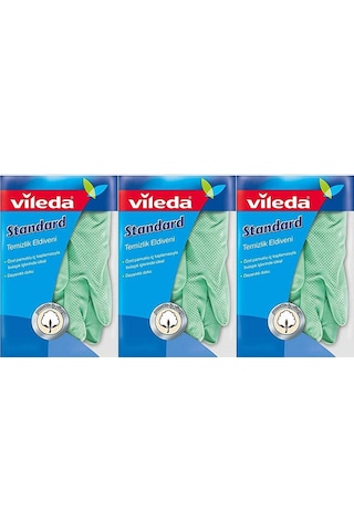 Vileda Standard Temizlik ve Bulaşık Eldiveni Yeşil L 3'lü Vileda Standard Temizlik ve Bulaşık Eldiveni Yeşil L 3'lü