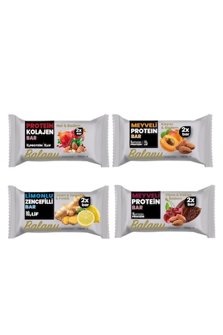 Balanu Protein Bar Seti 55 Gr 4 Farklı Lezzet 2'li Paketler X 4 A