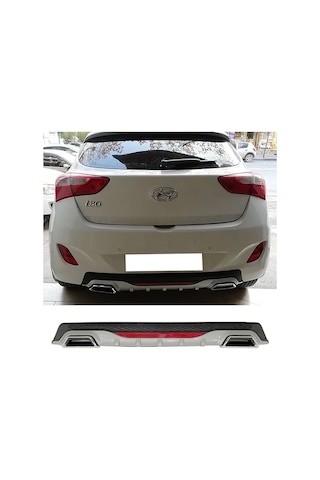 Hyundai İ30 Gri Difüzör Difizör Kare Egzoz Görünüm Reflektörlü