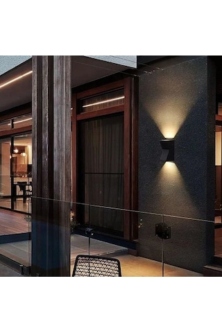 Noas Yl83-6002 Patara 6 Watt Siyah-gold Çift Yönlü Dış Mekan Led Aplik - Gün Işığı 3200k Siyah