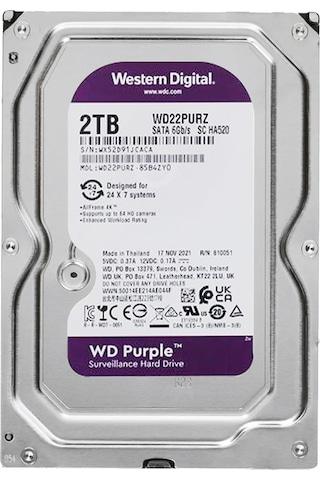 Western Digital Purple Wd22purz 2 Tb Sata 6gb-s 7-24 Güvenlik Harddisk Pc Bilgisayar Dvr Kamera Hard Diski