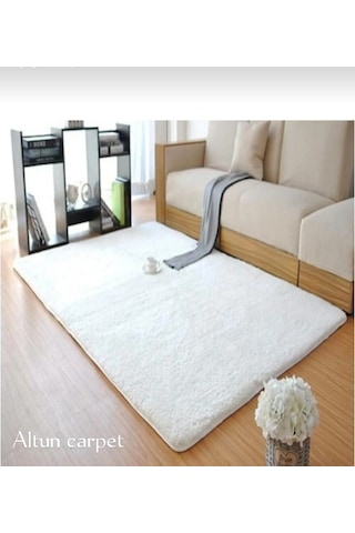 Altun Carpet Lükx Kar Beyaz Post Pelüş Kaymaz Taban Halı 150 ... Beyaz