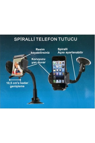 Spiralli Telefon Tutucu Vantuzlu Br5901003