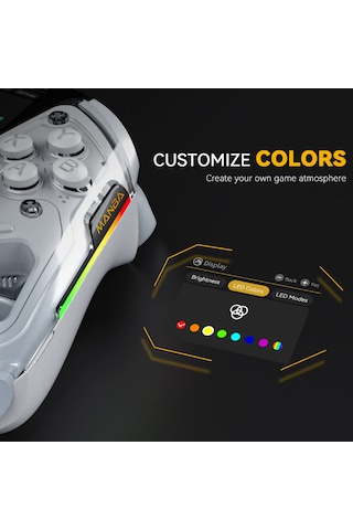 Manba One Kablosuz Gamepad Beyaz 2 Ekran, Manyetik Stand, Pc/switch/android/Apple ios Uyumlu  Desteği