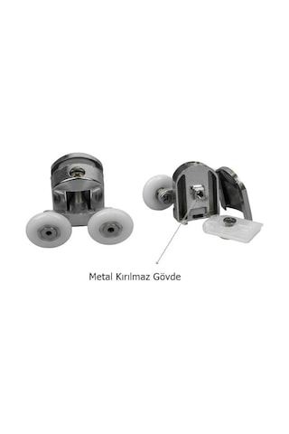 Duşakabin Tekerleği Metal Gövdeli Krom 4 Lü Set Teker Çapı 24 Mm Krom