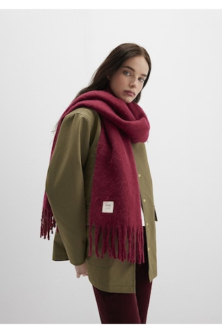 Mavi - Püsküllü Bordo Atkı 1912807-24862 Bordo