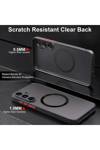 Elmpaly Samsung Galaxy S25 Fe Manyetik Kılıf Yeşil Şok Emici Transparan Sert