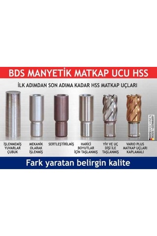 BDS  HSS KBL Manyetik Matkap Ucu UZUN  22x55 mm