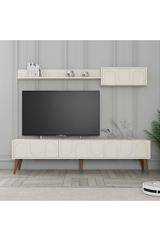 Variant Lyon Tv Ünitesi Ve Orta Sehpa Takımı - Krem / Ceviz