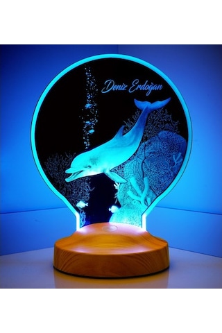 Yunus Balığı Kişiye Özel Led Foto Lamba