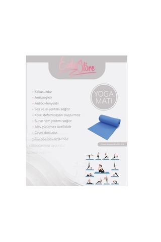 EsdaStore Pilates ve Yoga Matı 10 mm Mavi