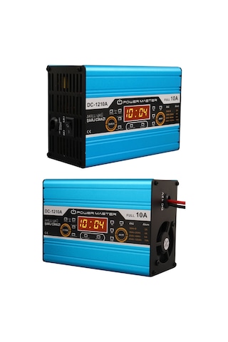 Powermaster Dc-1210a 12 Volt Max 10 Amper Digital Ekranlı Akıllı Akü Şarj Cihazı Aleti Oto Araç Karan Uyumlu