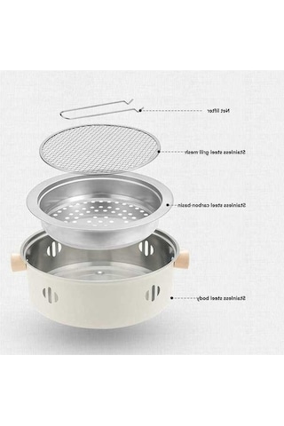 Ulzyvf Kömürlü Kamp Sobası Izgarası - Açık Hava Ev Barbekü Diğer Zy Diğer