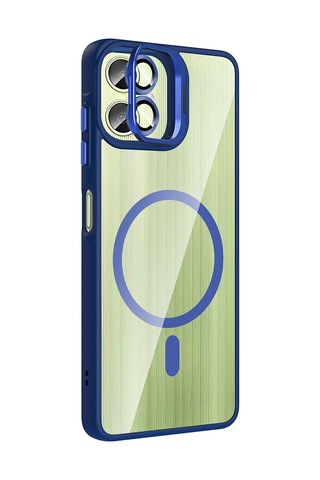 Galaxy Uyumlu A07 Kılıf Standlı Ve Kamera Lens li Mkst Etro Kapak - Derin Mor Derin Mor