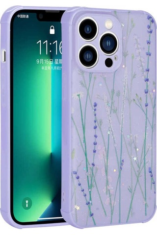 Apple Uyumlu iPhone 12 Pro Kılıf Simli Desenli Kamera Korumalı Parlak Zore Popy Kapak Dallar