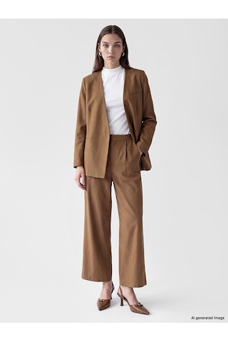 Lcw Modest Bej Kruvaze Yaka Kadın Blazer Ceket