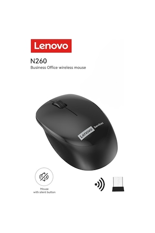 N260 Sessiz Kablosuz Mouse Siyah Usb Alıcılı Pil Dahil 870042253