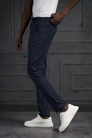 Perpant Beli Lastikli Ve İplikli Likralı Yazlık İnce Paraşüt Kumaş Jogger Pantolon Lacivert