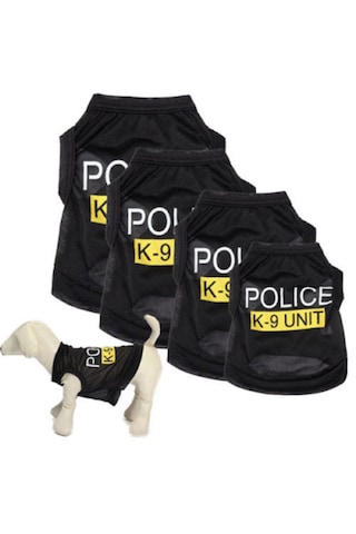 Köpek İçin Police K9 Unit Siyah Sweat Pet Kıyafet