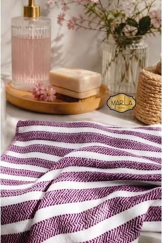 %100 Pamuk Dokuma Peştemal Havlu Plaj & Banyo Havlusu 100x170 Cm Bordo