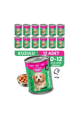 Hobi Hobidog Kuzu Etli Yavru Köpek Konservesi 400 Gr X 12 Adet Tam Ve Dengeli Yaş Mama