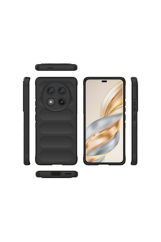 Nourthkiingdom Honor Magic 7 Lite Kılıf Esnek Tpu Oyuklu Arka Yüzey Tasarımlı Nrtk Etnik Silikon Kapak - Koyu Yeşi Yeşil