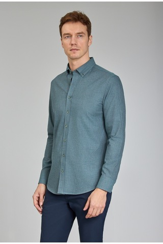 Bisse Modern Fit Paşa Yaka Yeşil Erkek Gömlek Gmfln0222302221 D47 Yeşil