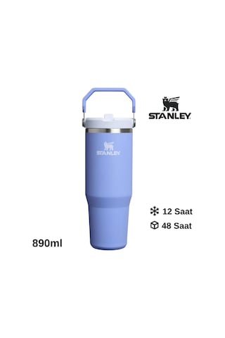 Stanley The Iceflow Flip Straw Pipetli Termos Bardak 0.89 Lt Matara Lila