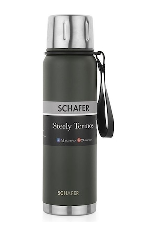 Schafer Çelik Termos 750 Ml Yeşil Renk Yeşil