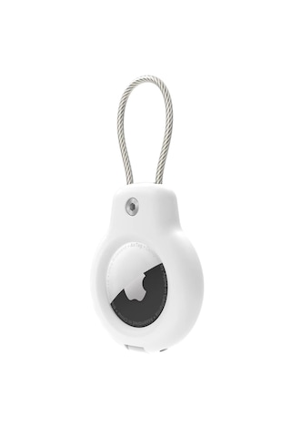 Buff Tagsafe Rope Steel Taşınabilir Anahtarlık Apple Uyumlu AirTag Kılıf White