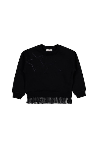 Civil Girls Yıldız Baskılı 10-13 Yaş Sweatshirt - Siyah