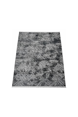 Modena İskandinav Yıkanabilir Şönil Kilim Saçaklı, Kaymaz Tabanlı Koridor Salon Oturma Çocuk Odası Halısı Antrasit