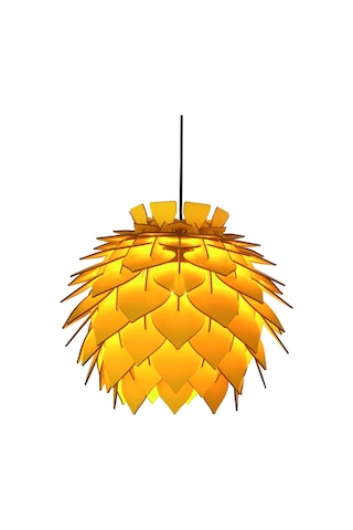 Lotus Dekoratif Avize Sarkıt Abajur Lambader Şapkası Sarı