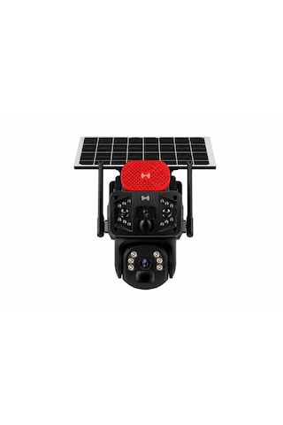 3+3 Mp Çift Lensli 4g Solar Panelli Ptz Güvenlik Kamerası Sım Kart Destekli Renkli Gece Görüşlü Çift Yönlü Ses Hareket Takip