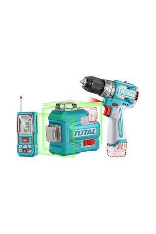 Total TOSLI250101E 16V Darbeli Matkap  + 100 M Lazer Metre Avantaj Set