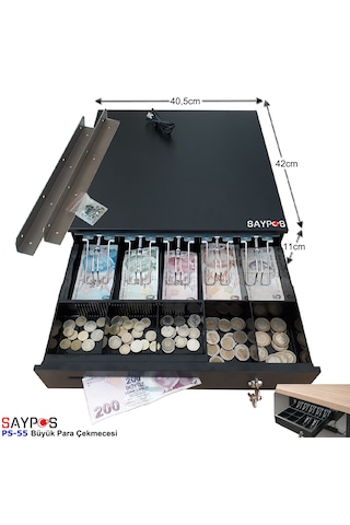 Mx915 Uyumlu Ve Montaj Askılı 5 Geniş Kağıt Para Gözlü Büyük Para Çekmecesi 40,5x42x11cm