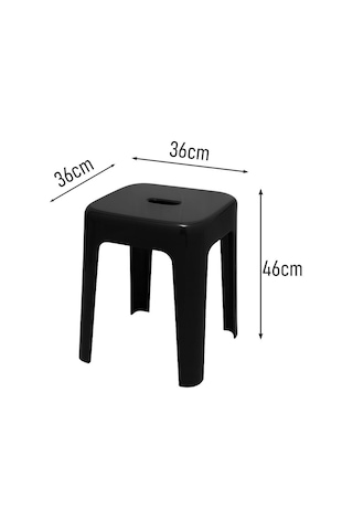 Saban Tabure Sağlam Plastik Kırılmaya Dayanıklı Bahçe, Balkon ,banyo Siyah