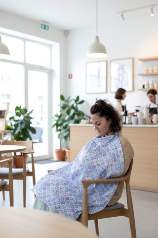 Shell %100 Pamuk 2 Katlı Müslin Balenli Baskılı Emzirme Önlüğü - Ztshell