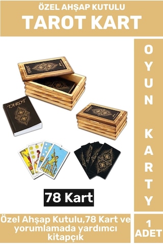 Premium Manevi Ruhsal Rehberlik Kader 78 Kartlı Ahşap Kutulu Yorumlama Kitapçıklı Tarot Kartları