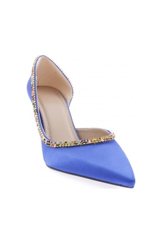 Dgn 1328 Kadin Transparan Detayli Stiletto 1328-2150-R6441 Mavi