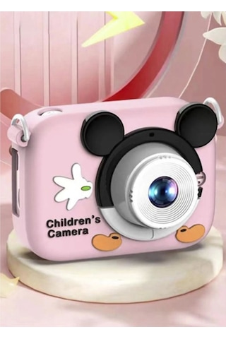 Mini 1080p Hd Çocuk Kamera Dijital Fotoğraf Makinesi 2.0 Inç Ekran 5 Adet Oyun Pembe