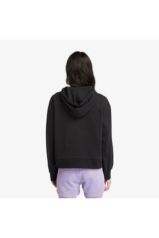 Timberland Aop Polar 1/4 Fleece Kadın Siyah Hoodie Düz Tb0a5sx20011 Siyah