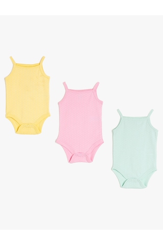 Koton 3 Parça Çıtçıtlı Askılı Basic Set Sarı 0yng11250ok