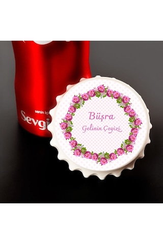 Kişiye Özel Gelin Çeyizi Çiçekli Magnet - 10 Adet Set